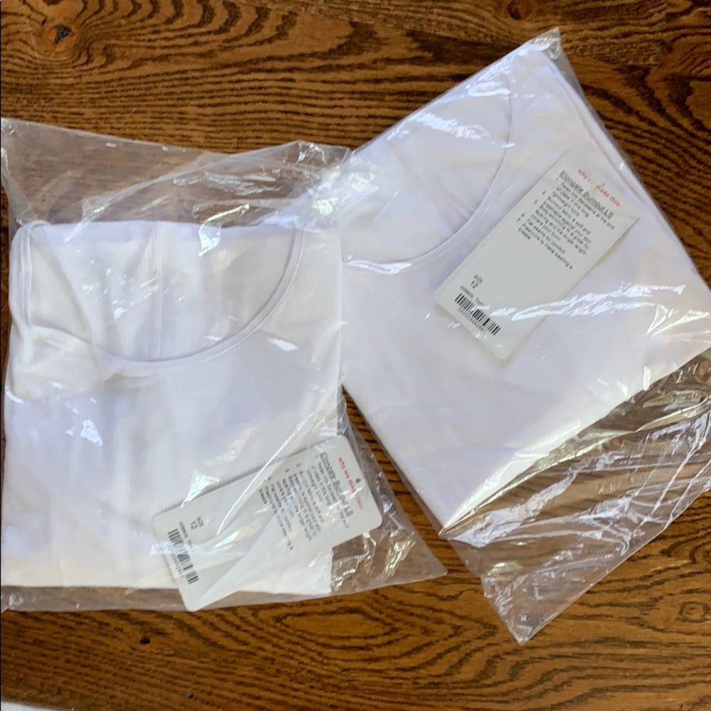 2 Lululemon elongate burnout long sleeve WHITE